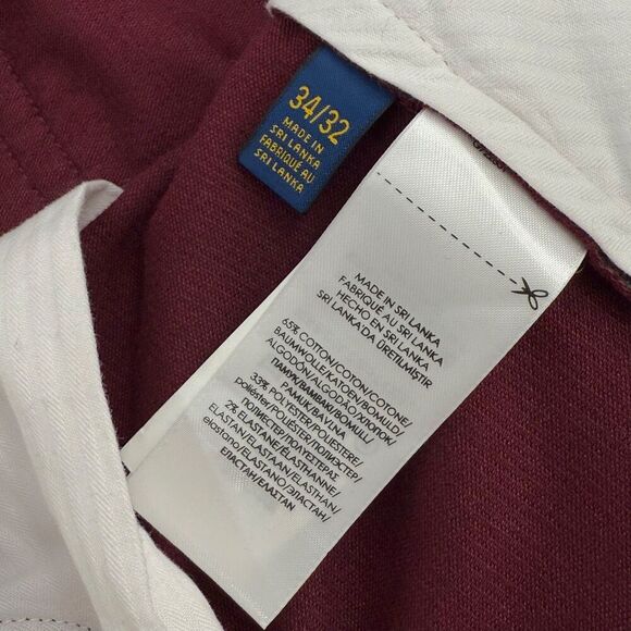 Polo Golf Ralph Lauren Men's Corduroy Pants Classic Golf Fit Burgundy 34x32 - Picture 9 of 12